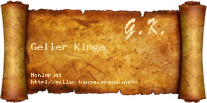 Geller Kinga névjegykártya
